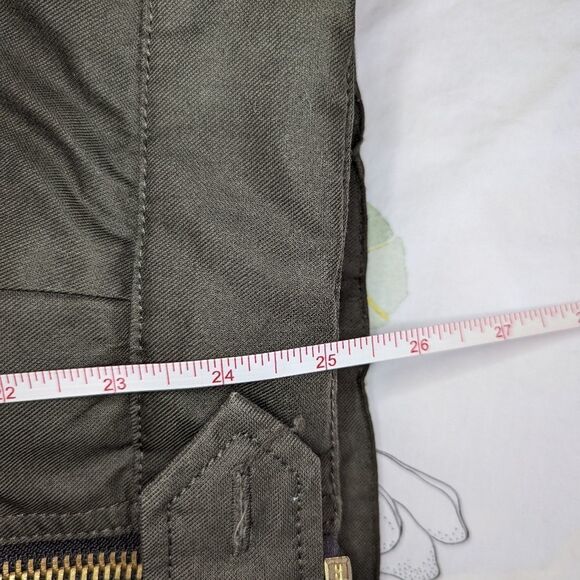 Topshop Green & Black Faux Fur Collar Oversized Zipper Front Bomber Jacket Sz 4 - Picture 11 of 14